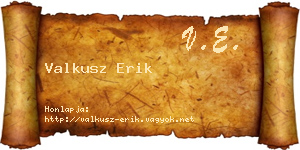 Valkusz Erik névjegykártya